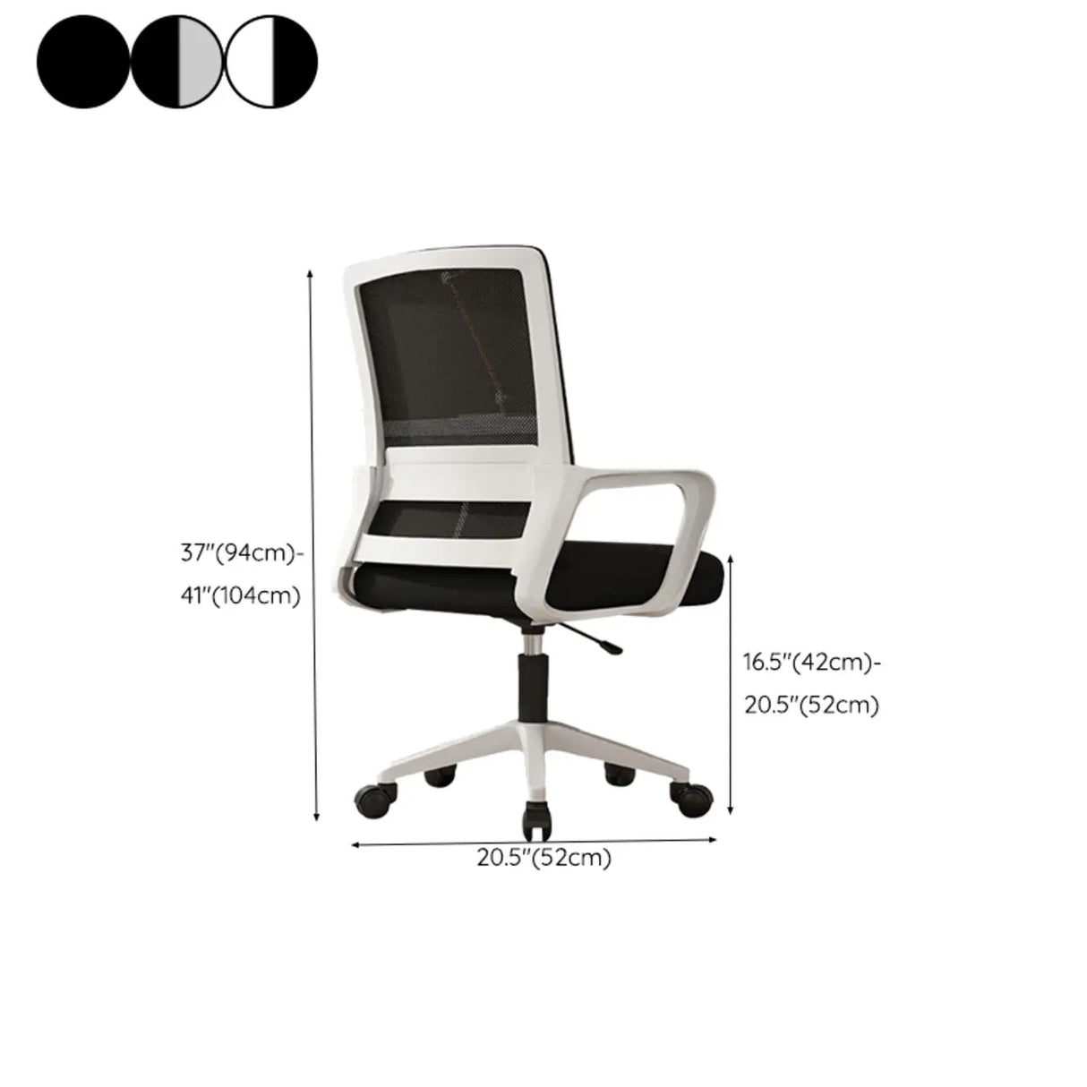Black Comfortable Mesh Mid-Back Ergonomic Office Chair Image - 17
