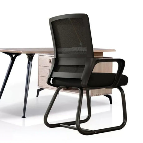 Black Comfortable Mesh Mid-Back Ergonomic Office Chair Image - 2