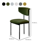 Black Curve Upholstered Low Back Dining Chair #size