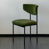 Black Curve Upholstered Low Back Dining Chair Image - 3