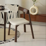 Black Curved Back Upholstered Wooden Dining Chairs Image - 12