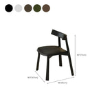 Black Curved Back Upholstered Wooden Dining Chairs #size