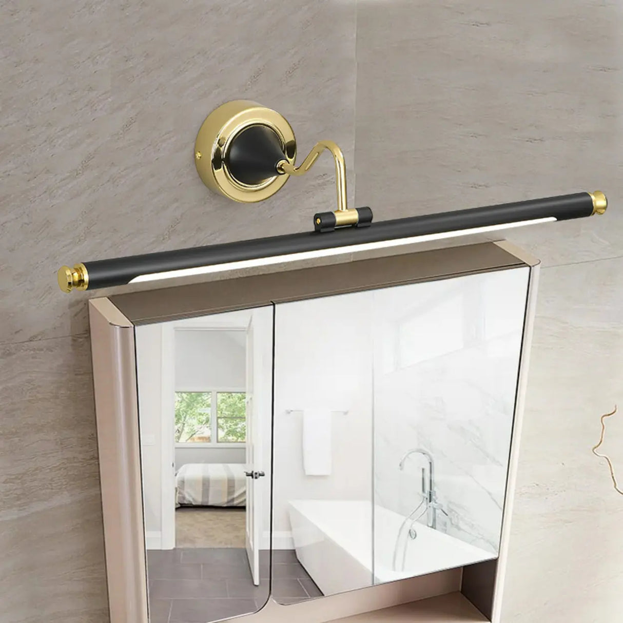 Black  Cylinder Modern Wall-Mounted Vanity Lights Image - 4