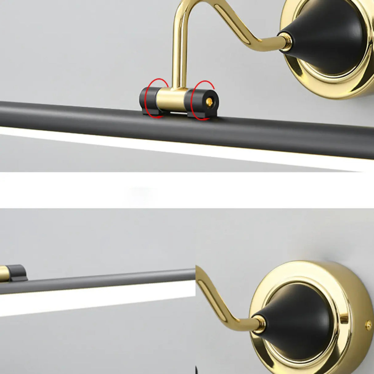 Black  Cylinder Modern Wall-Mounted Vanity Lights Image - 7