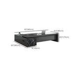 Black Deep Width L-Shape Executive Desk with Drawers Image - 12