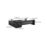Black Deep Width L-Shape Executive Desk with Drawers Image - 14