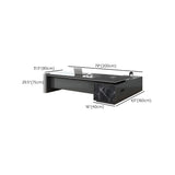 Black Deep Width L-Shape Executive Desk with Drawers Image - 15