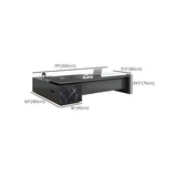 Black Deep Width L-Shape Executive Desk with Drawers Image - 16