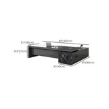 Black Deep Width L-Shape Executive Desk with Drawers Image - 17