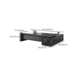 Black Deep Width L-Shape Executive Desk with Drawers Image - 19