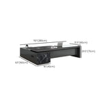 Black Deep Width L-Shape Executive Desk with Drawers Image - 24