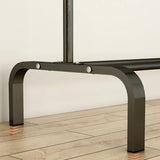 Black Double Rail Metal Freestanding Hooks Closet Rack Image - 3