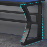 Black Double Standard Gaming Wood Desk with Cord Slots Image - 8
