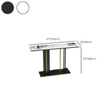 Black Elegant Rectangular Metal Abstract Console Table Image - 10