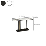 Black Elegant Rectangular Metal Abstract Console Table Image - 11