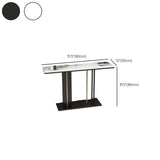 Black Elegant Rectangular Metal Abstract Console Table #size