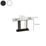 Black Elegant Rectangular Metal Abstract Console Table Image - 9