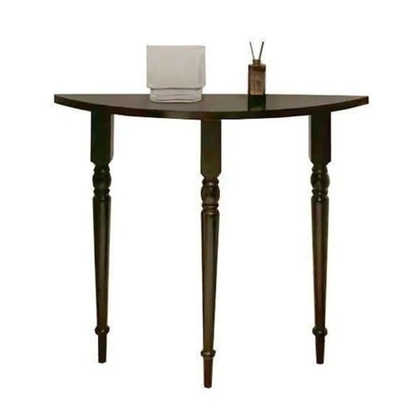 Black Entryway Half-circle Turned Leg Wood Console Table Image - 2