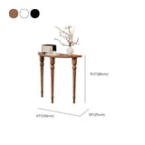 Black Entryway Half Moon Pine Three Legs Console Table Image - 10