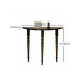 Black Entryway Half Moon Three Legs Wood Console Table Image - 10