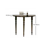 Black Entryway Half Moon Three Legs Wood Console Table Image - 12