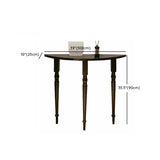 Black Entryway Half Moon Three Legs Wood Console Table Image - 12
