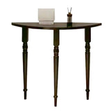 Black Entryway Half Moon Three Legs Wood Console Table Image - 4