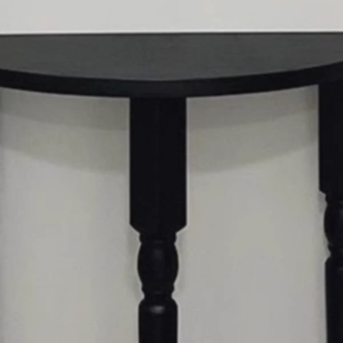 Black Entryway Half Moon Three Legs Wood Console Table Image - 6