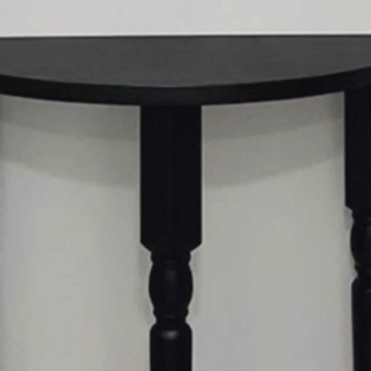 Black Entryway Half Moon Three Legs Wood Console Table Image - 6
