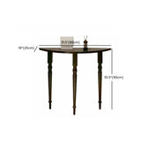 Black Entryway Half Moon Three Legs Wood Console Table #size