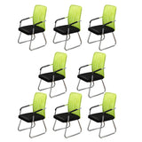 Black Ergonomic Design Modern Mesh Sled Base Office Chair Image - 10