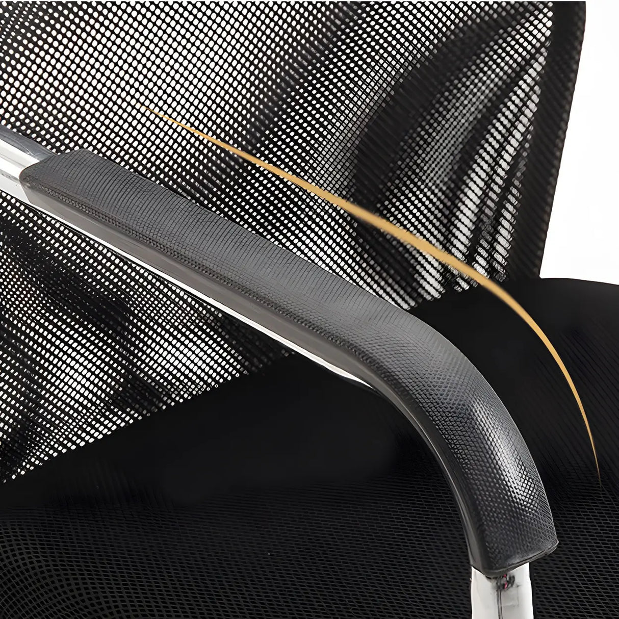 Black Ergonomic Design Modern Mesh Sled Base Office Chair Image - 11