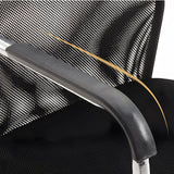 Black Ergonomic Design Modern Mesh Sled Base Office Chair Image - 11
