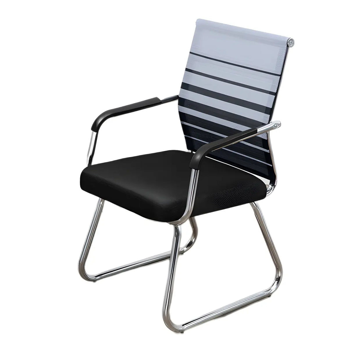 Black Ergonomic Design Modern Mesh Sled Base Office Chair Image - 12