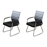 Black Ergonomic Design Modern Mesh Sled Base Office Chair Image - 13