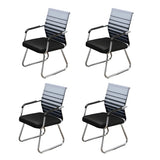 Black Ergonomic Design Modern Mesh Sled Base Office Chair Image - 15