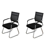 Black Ergonomic Design Modern Mesh Sled Base Office Chair Image - 19