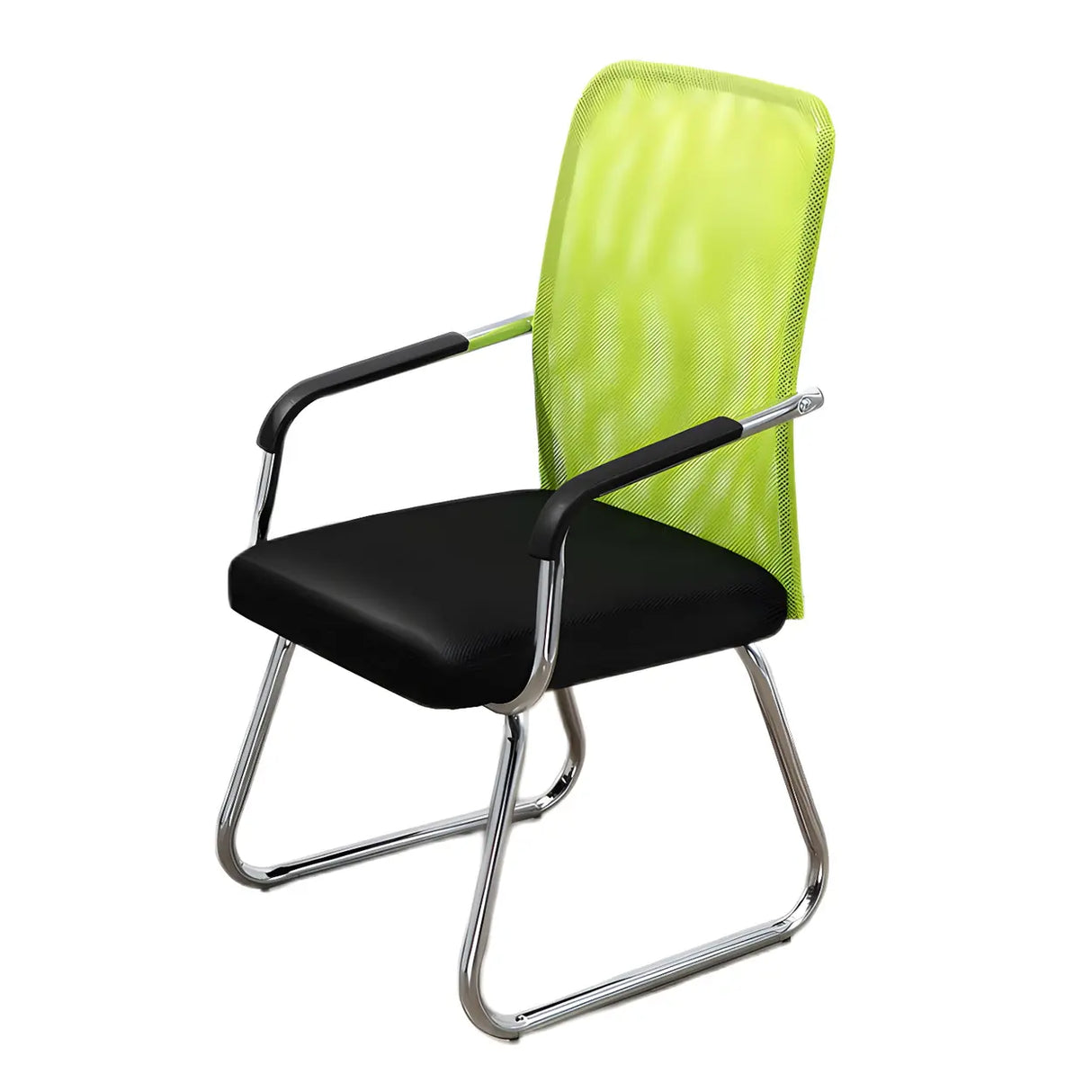 Black Ergonomic Design Modern Mesh Sled Base Office Chair Image - 2