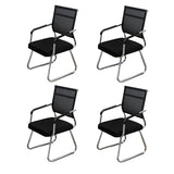 Black Ergonomic Design Modern Mesh Sled Base Office Chair Image - 20