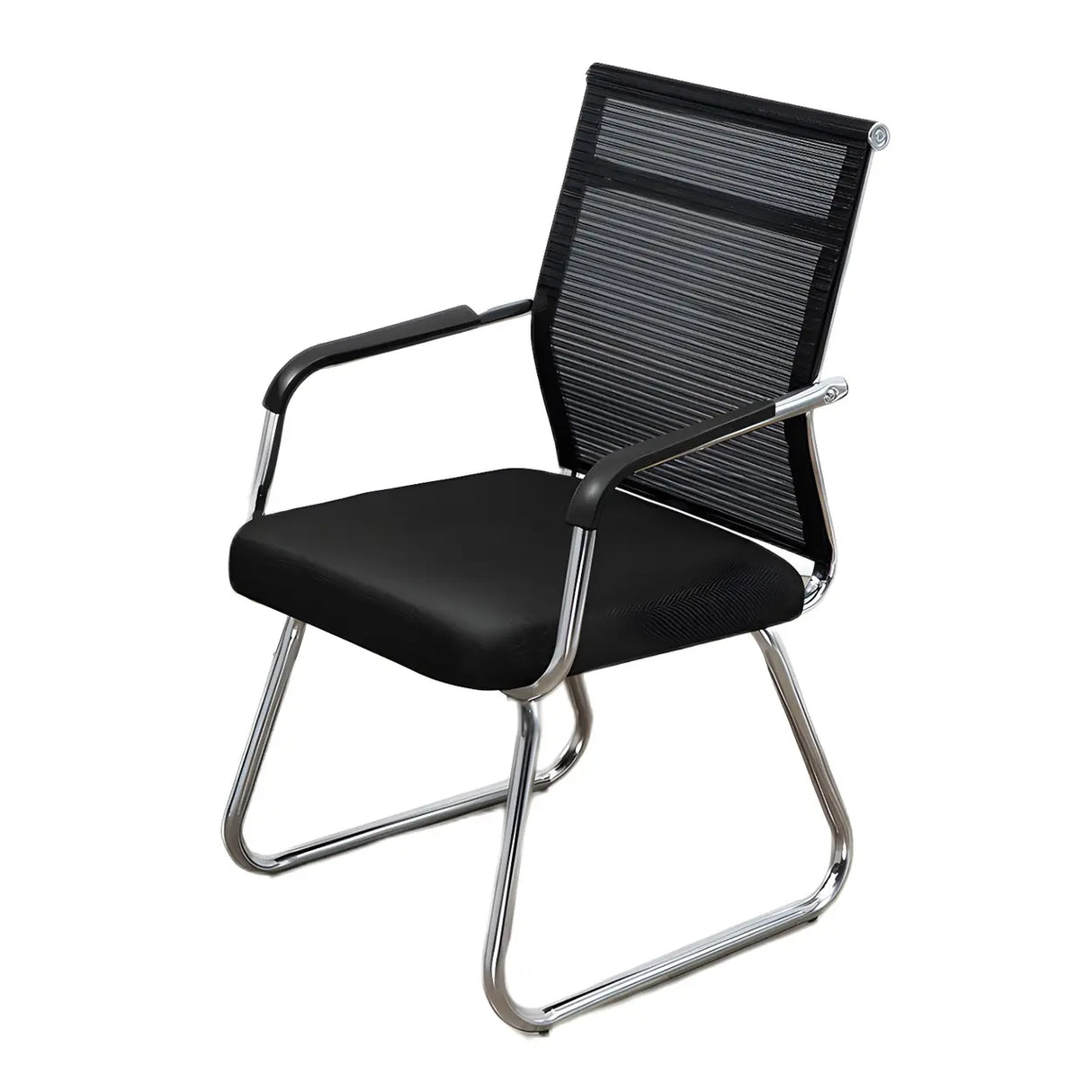 Black Ergonomic Design Modern Mesh Sled Base Office Chair Image - 23