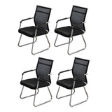 Black Ergonomic Design Modern Mesh Sled Base Office Chair Image - 25