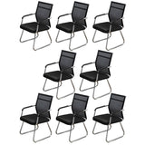 Black Ergonomic Design Modern Mesh Sled Base Office Chair Image - 27