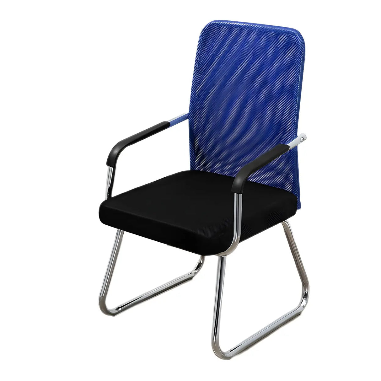 Black Ergonomic Design Modern Mesh Sled Base Office Chair Image - 28