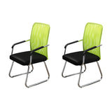 Black Ergonomic Design Modern Mesh Sled Base Office Chair Image - 3