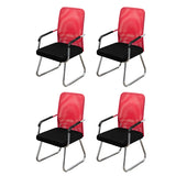 Black Ergonomic Design Modern Mesh Sled Base Office Chair Image - 35