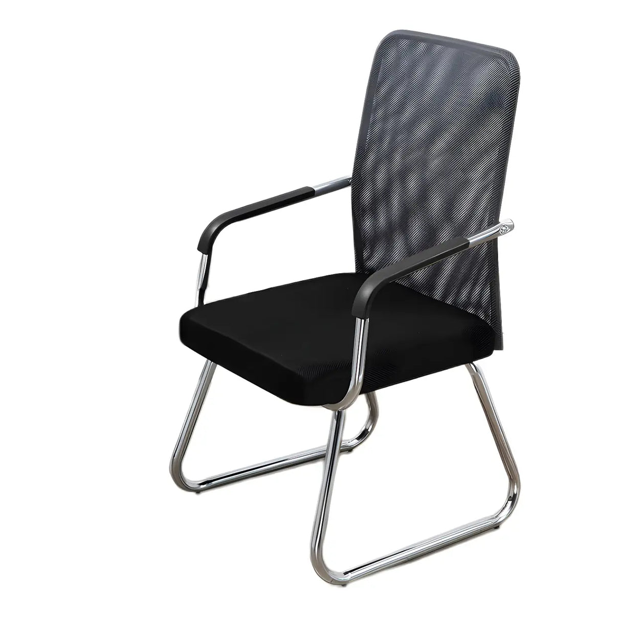 Black Ergonomic Design Modern Mesh Sled Base Office Chair Image - 38