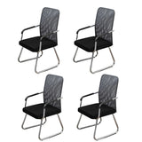 Black Ergonomic Design Modern Mesh Sled Base Office Chair Image - 40