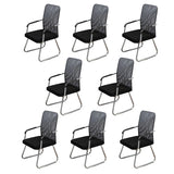 Black Ergonomic Design Modern Mesh Sled Base Office Chair Image - 42