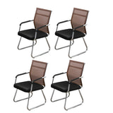 Black Ergonomic Design Modern Mesh Sled Base Office Chair Image - 45