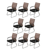 Black Ergonomic Design Modern Mesh Sled Base Office Chair Image - 47